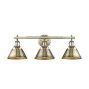 Golden - 3306-BA3 AB-AB - Three Light Bath Vanity - Orwell - Aged Brass