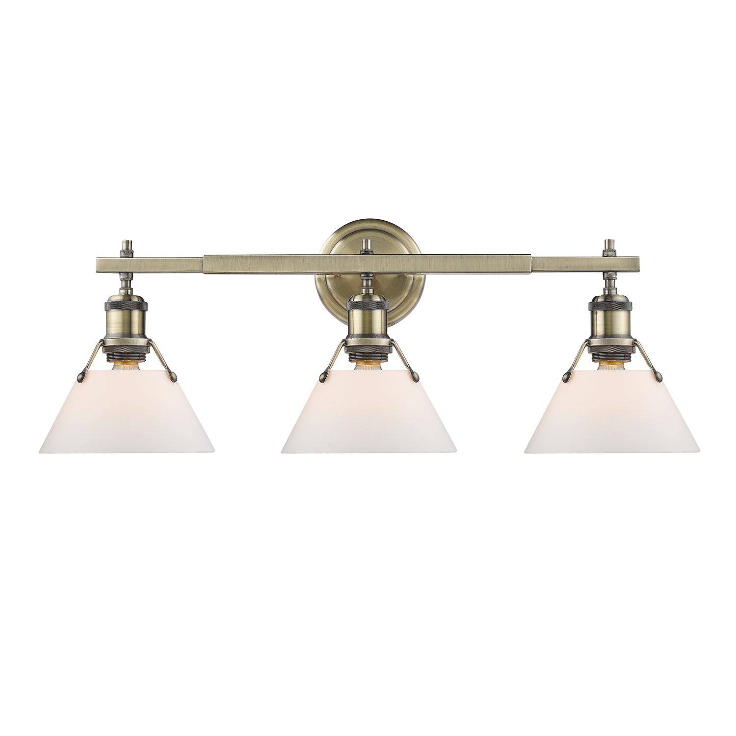 Golden - 3306-BA3 AB-OP - Three Light Bath Vanity - Orwell - Aged Brass