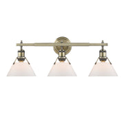 Golden - 3306-BA3 AB-OP - Three Light Bath Vanity - Orwell - Aged Brass