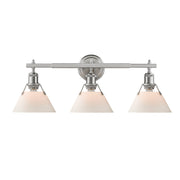 Golden - 3306-BA3 PW-OP - Three Light Bath Vanity - Orwell - Pewter
