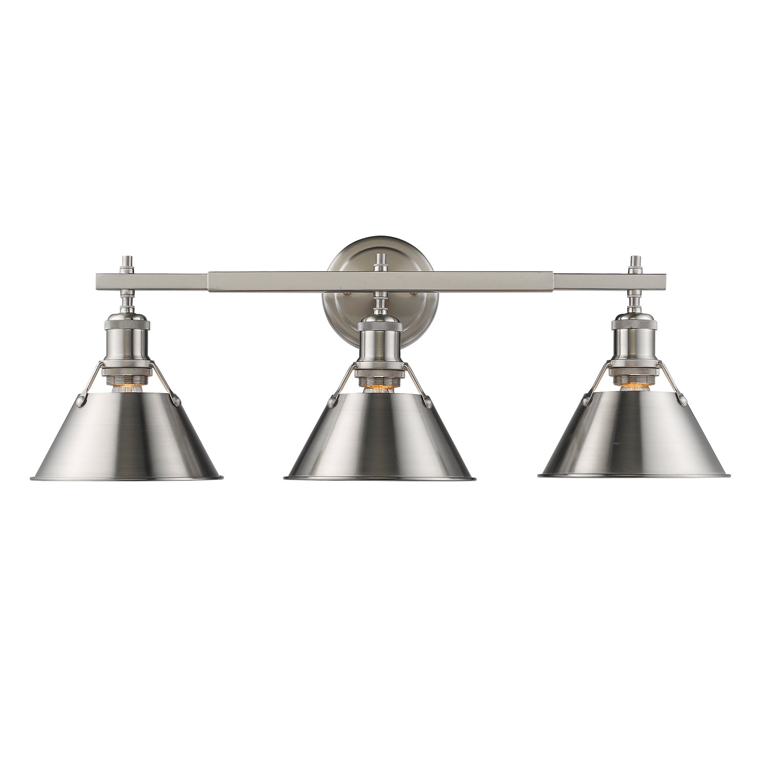 Golden - 3306-BA3 PW-PW - Three Light Bath Vanity - Orwell - Pewter