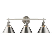 Golden - 3306-BA3 PW-PW - Three Light Bath Vanity - Orwell - Pewter