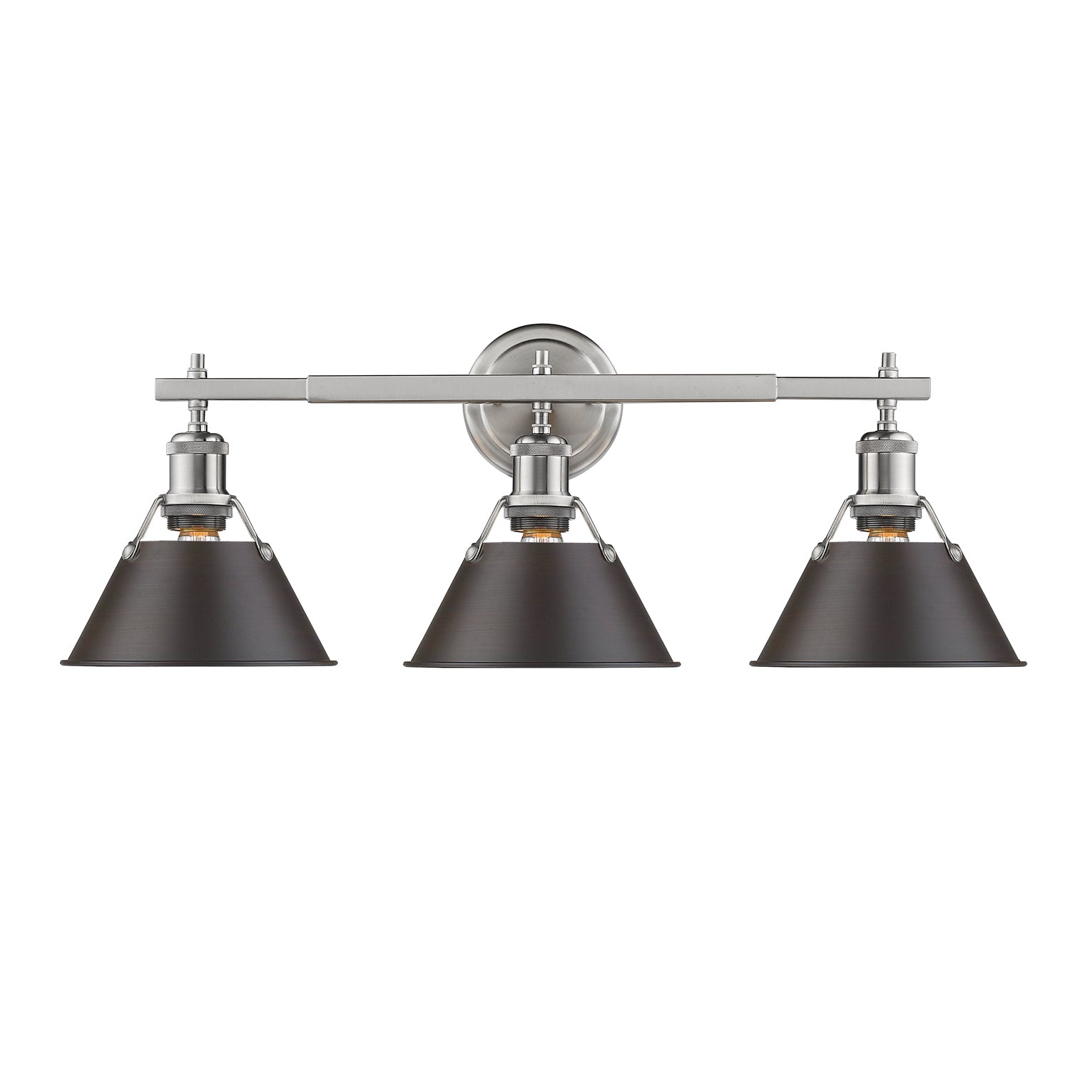 Golden - 3306-BA3 PW-RBZ - Three Light Bath Vanity - Orwell - Pewter