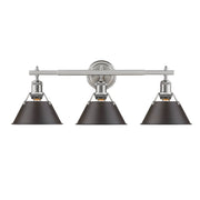 Golden - 3306-BA3 PW-RBZ - Three Light Bath Vanity - Orwell - Pewter