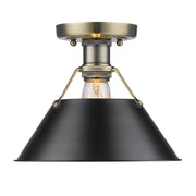 Golden - 3306-FM AB-BLK - One Light Flush Mount - Orwell - Aged Brass