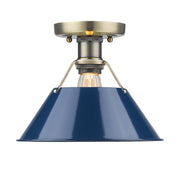 Golden - 3306-FM AB-NVY - One Light Flush Mount - Orwell - Aged Brass
