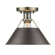 Golden - 3306-FM AB-RBZ - One Light Flush Mount - Orwell - Aged Brass