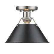 Golden - 3306-FM PW-BLK - One Light Flush Mount - Orwell - Pewter