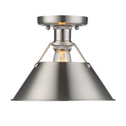 Golden - 3306-FM PW-PW - One Light Flush Mount - Orwell - Pewter