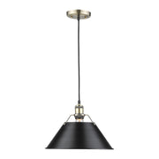 Golden - 3306-L AB-BLK - One Light Pendant - Orwell - Aged Brass