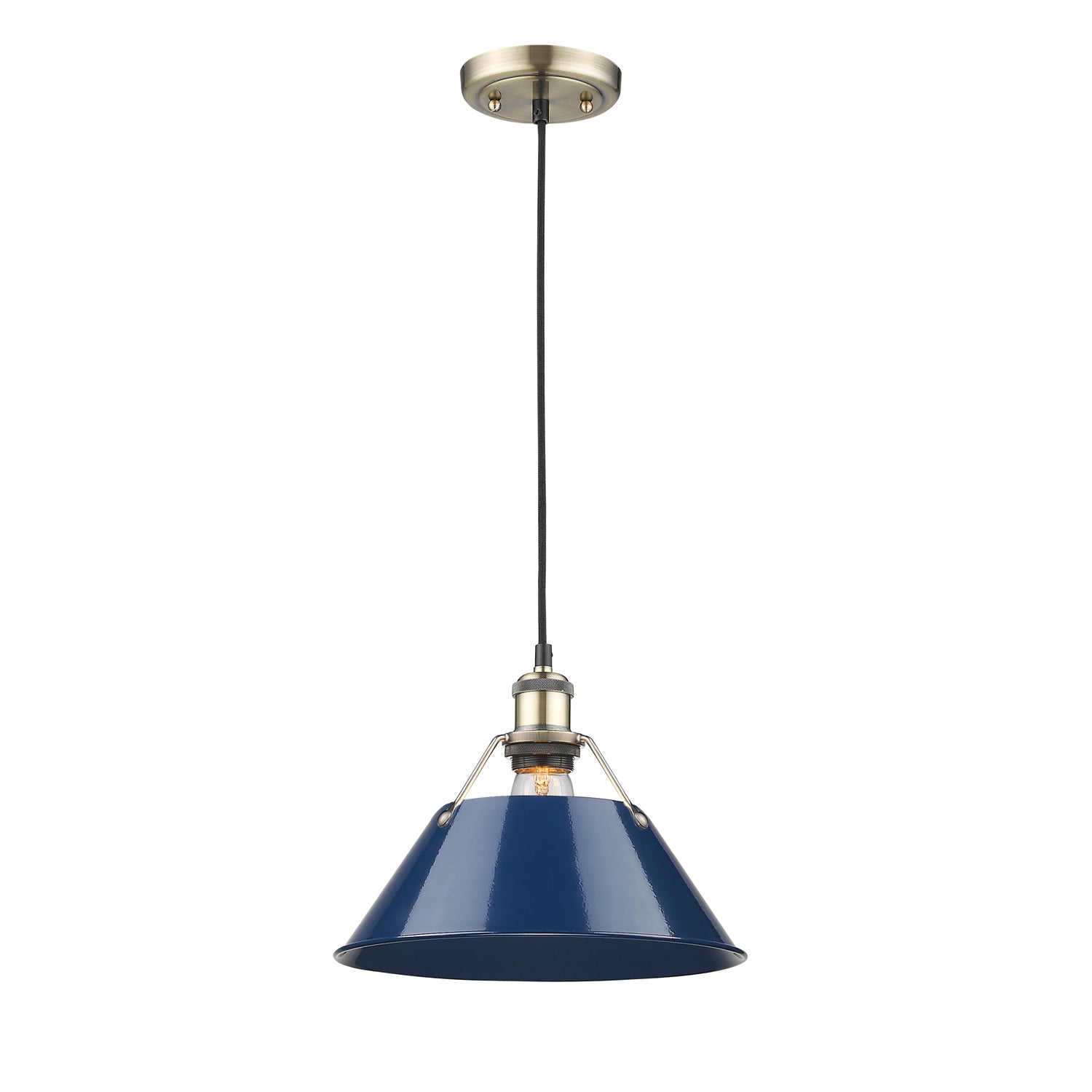 Golden - 3306-L AB-NVY - One Light Pendant - Orwell - Aged Brass