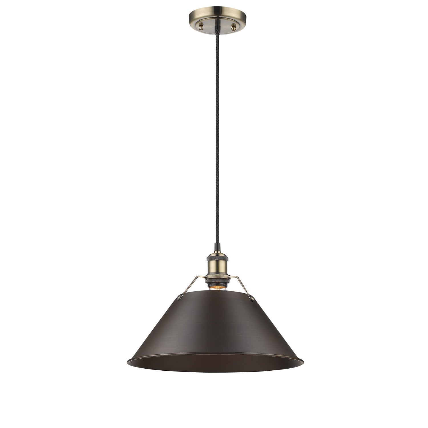 Golden - 3306-L AB-RBZ - One Light Pendant - Orwell - Aged Brass