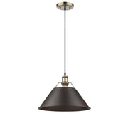 Golden - 3306-L AB-RBZ - One Light Pendant - Orwell - Aged Brass