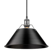 Golden - 3306-L PW-BLK - One Light Pendant - Orwell - Pewter