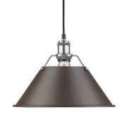 Golden - 3306-L PW-RBZ - One Light Pendant - Orwell - Pewter