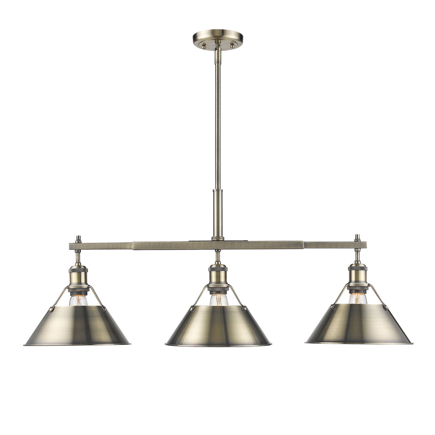 Golden - 3306-LP AB-AB - Three Light Linear Pendant - Orwell - Aged Brass