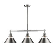 Golden - 3306-LP PW-PW - Three Light Linear Pendant - Orwell - Pewter