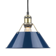 Golden - 3306-M AB-NVY - One Light Pendant - Orwell - Aged Brass