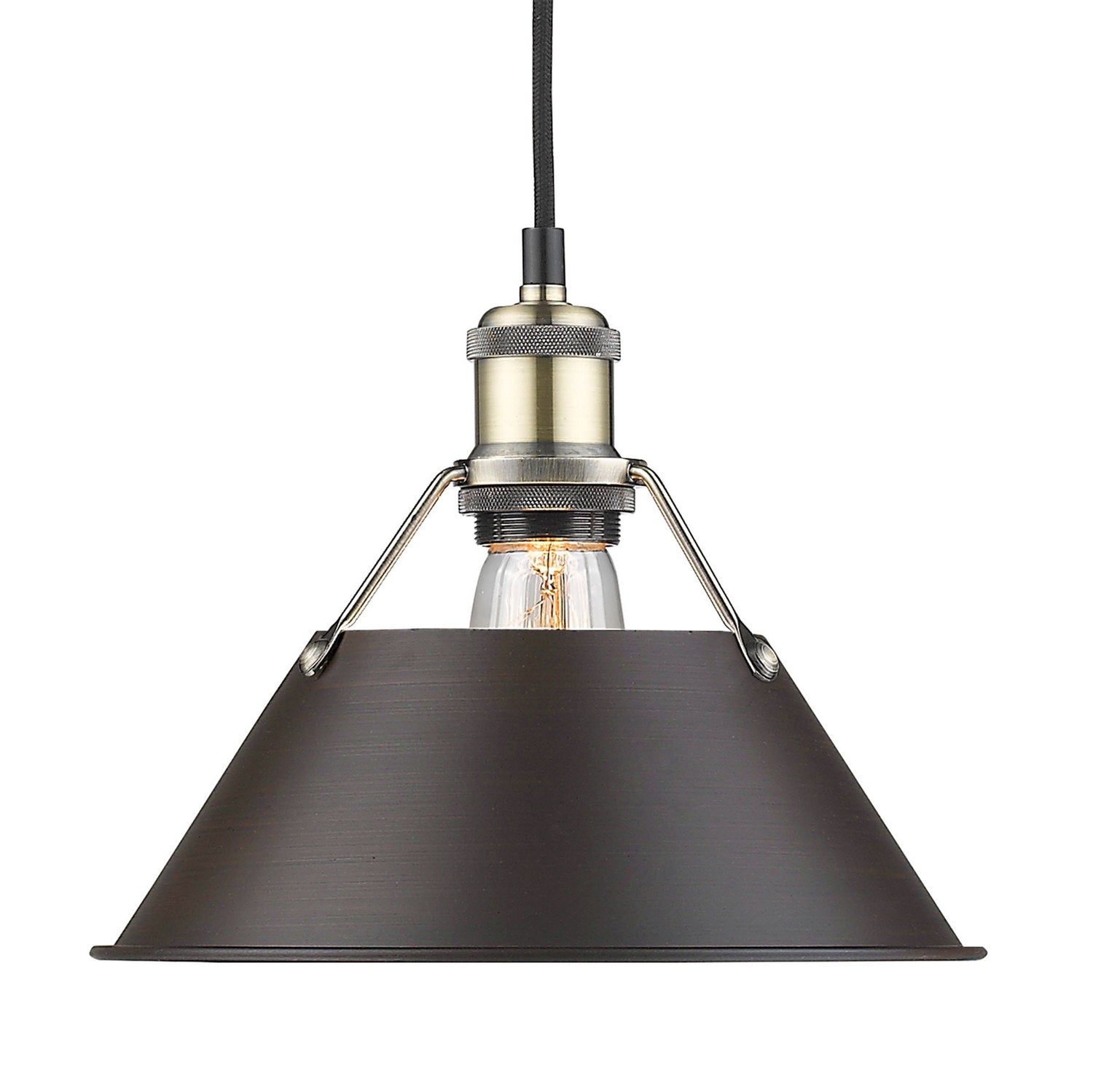 Golden - 3306-M AB-RBZ - One Light Pendant - Orwell - Aged Brass