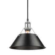 Golden - 3306-M PW-BLK - One Light Pendant - Orwell - Pewter