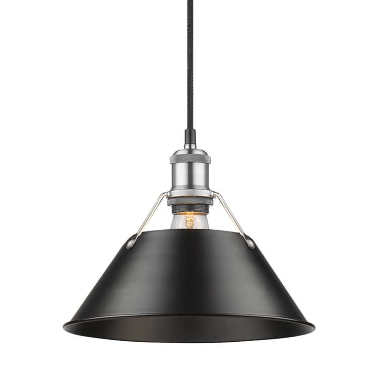 Golden - 3306-M PW-BLK - One Light Pendant - Orwell - Pewter