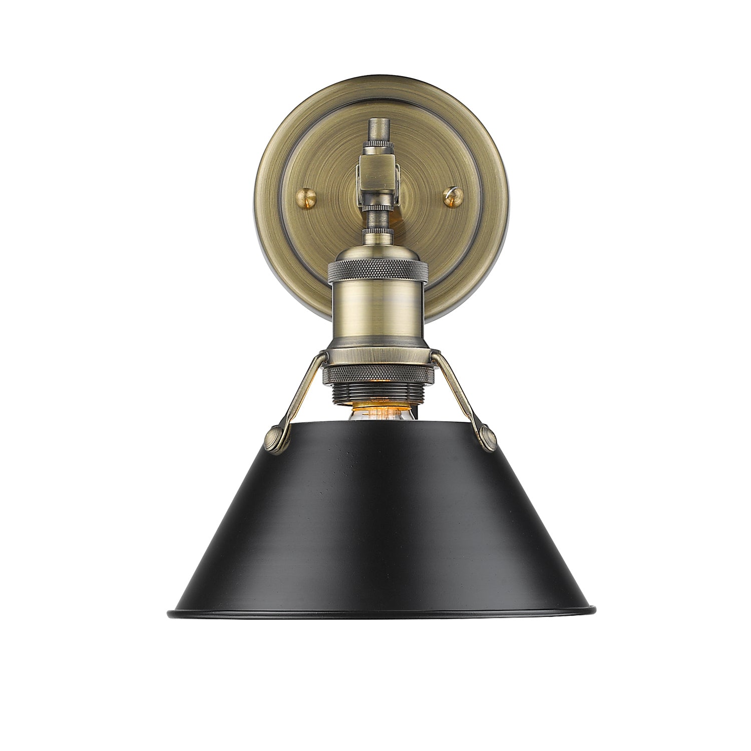 Golden - 3306-BA1 AB-BLK - One Light Bath Vanity - Orwell - Aged Brass