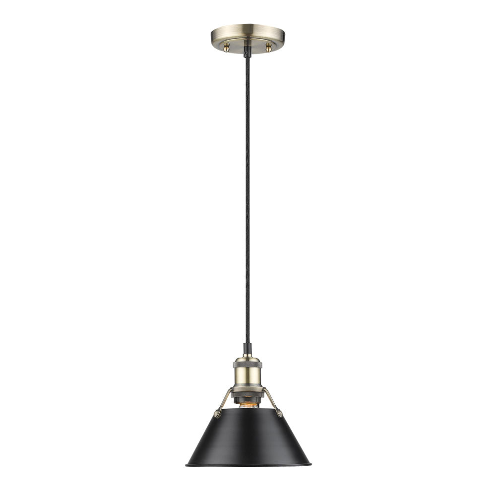 Golden - 3306-S AB-BLK - One Light Mini Pendant - Orwell - Aged Brass