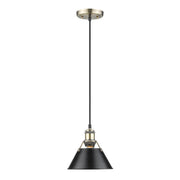 Golden - 3306-S AB-BLK - One Light Mini Pendant - Orwell - Aged Brass
