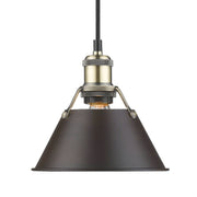 Golden - 3306-S AB-RBZ - One Light Mini Pendant - Orwell - Aged Brass
