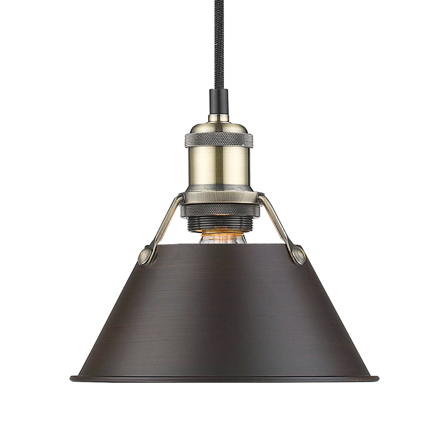 Golden - 3306-S AB-RBZ - One Light Mini Pendant - Orwell - Aged Brass