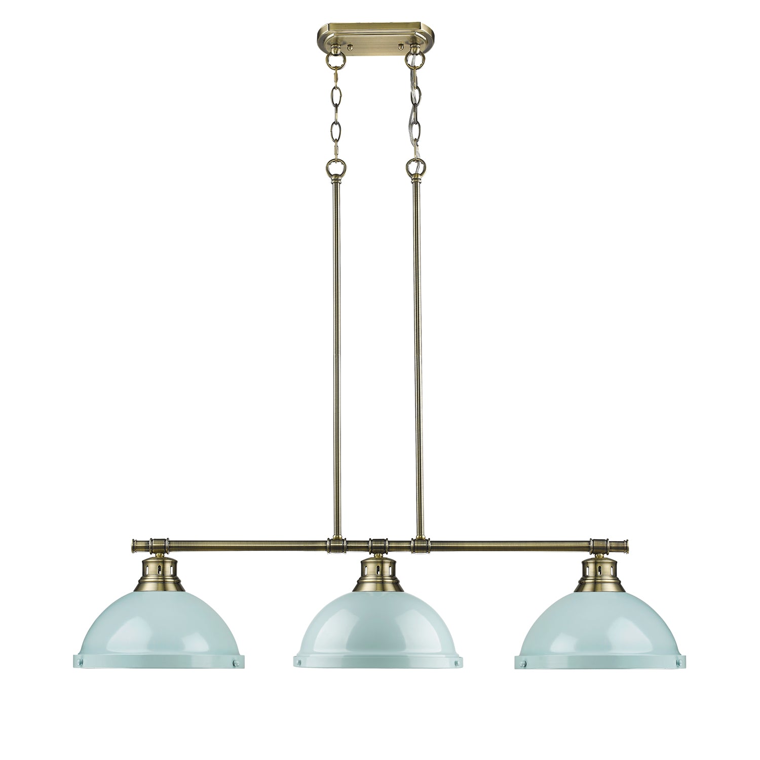 Golden - 3602-3LP AB-SF - Three Light Linear Pendant - Duncan - Aged Brass