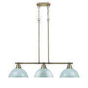 Golden - 3602-3LP AB-SF - Three Light Linear Pendant - Duncan - Aged Brass