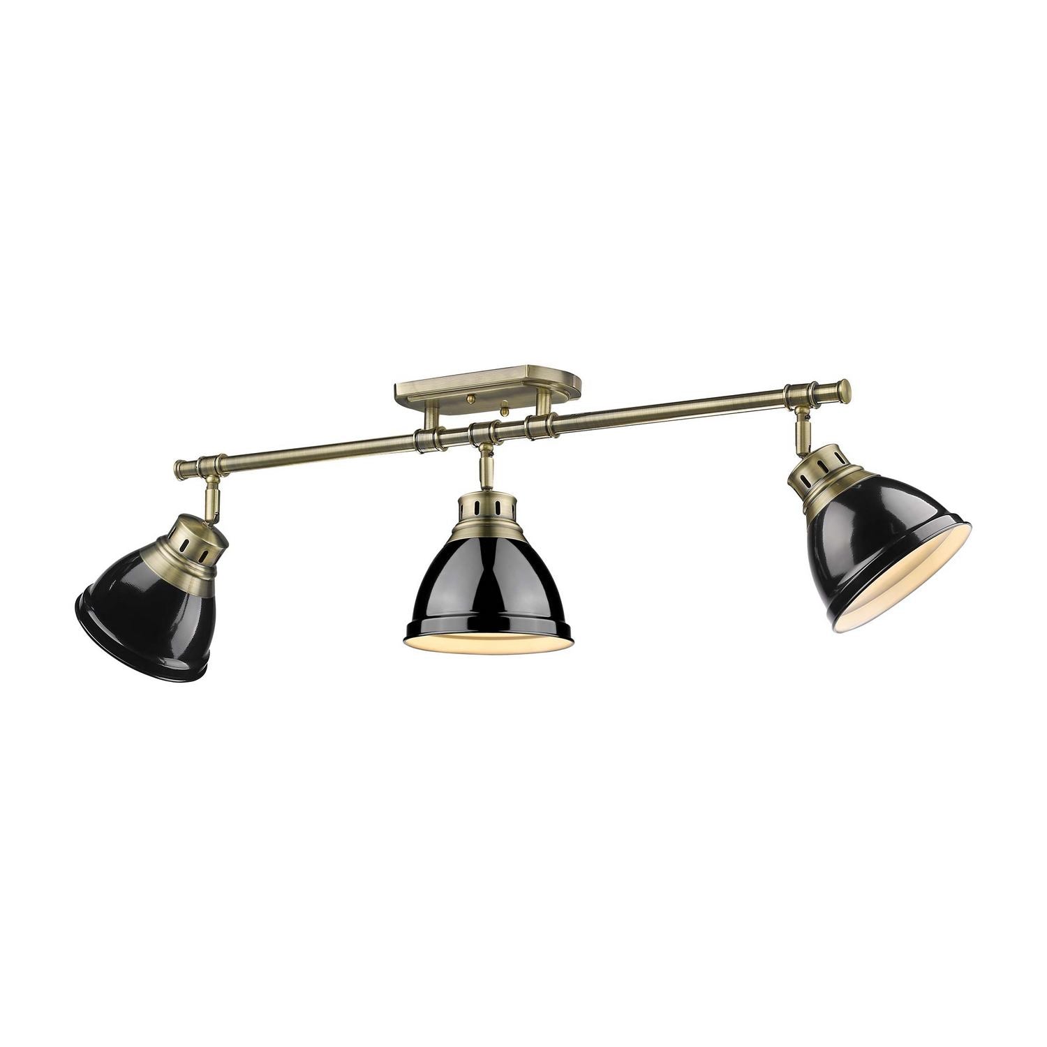 Golden - 3602-3SF AB-BK - Three Light Semi-Flush Mount - Duncan - Aged Brass