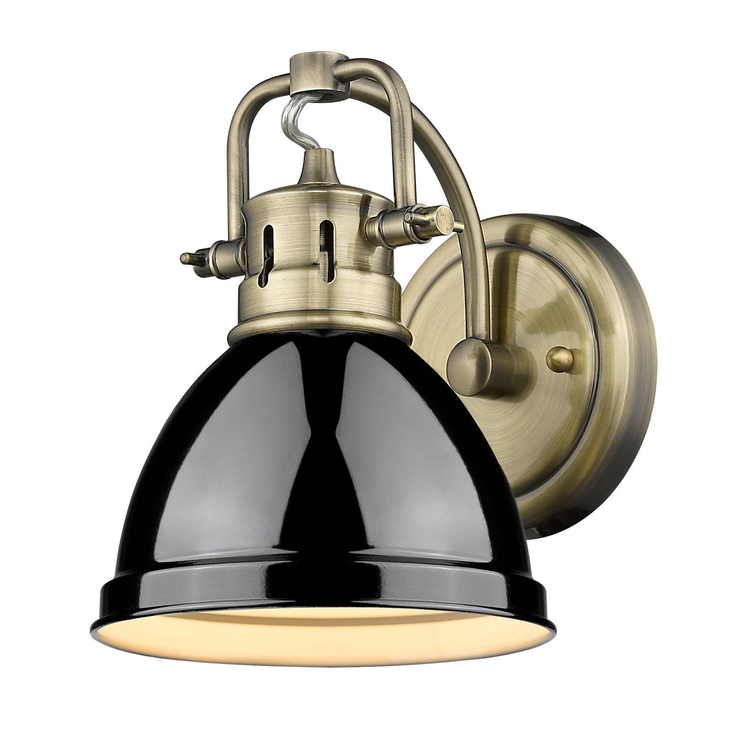 Golden - 3602-BA1 AB-BK - One Light Vanity - Duncan - Aged Brass