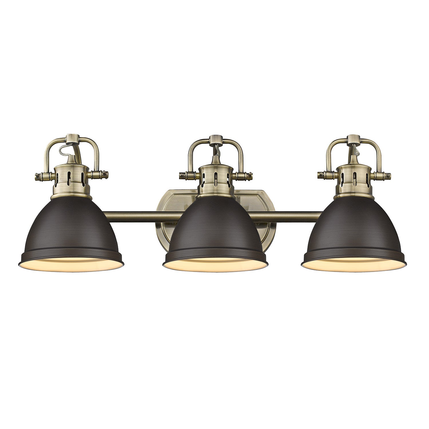 Golden - 3602-BA3 AB-RBZ - Three Light Bath Vanity - Duncan - Aged Brass