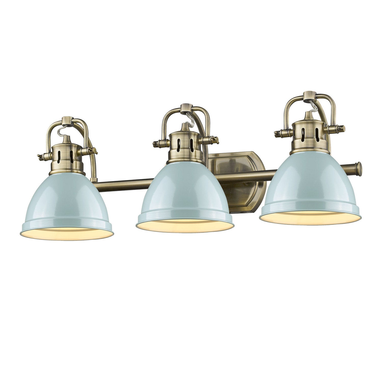 Golden - 3602-BA3 AB-SF - Three Light Vanity - Duncan - Aged Brass