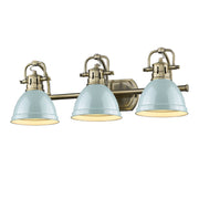 Golden - 3602-BA3 AB-SF - Three Light Vanity - Duncan - Aged Brass