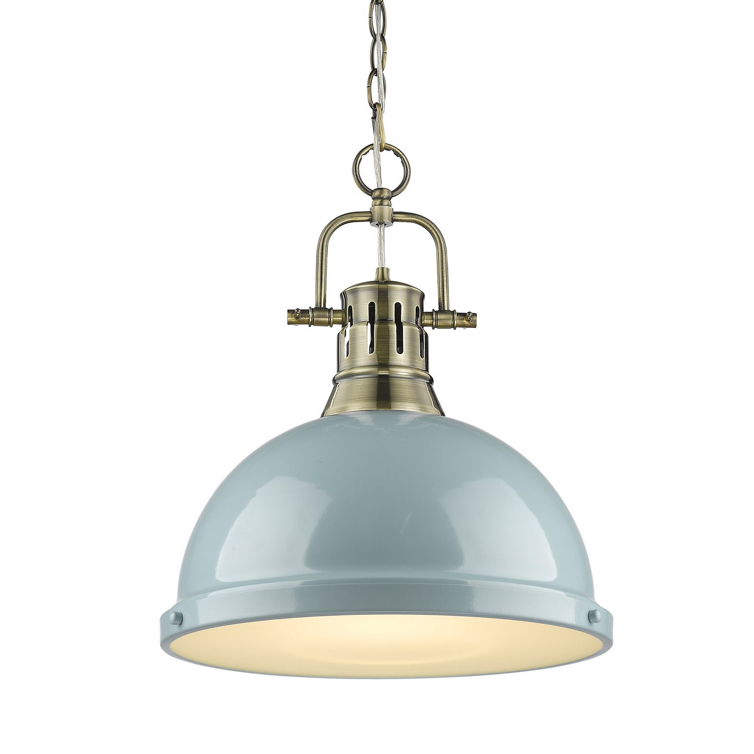 Golden - 3602-L AB-SF - One Light Pendant - Duncan - Aged Brass