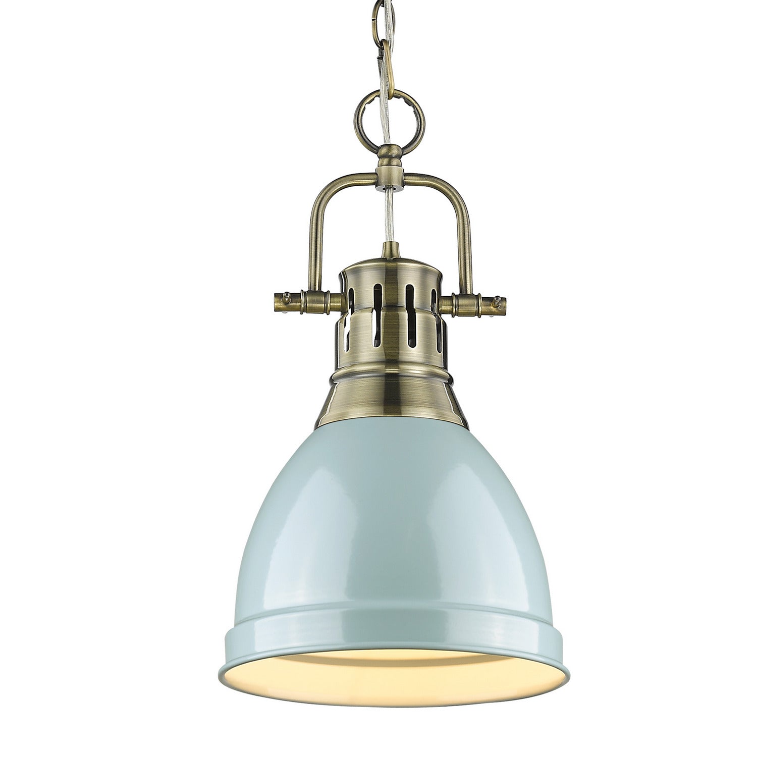 Golden - 3602-S AB-SF - One Light Pendant - Duncan - Aged Brass