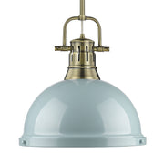 Golden - 3604-L AB-SF - One Light Pendant - Duncan - Aged Brass