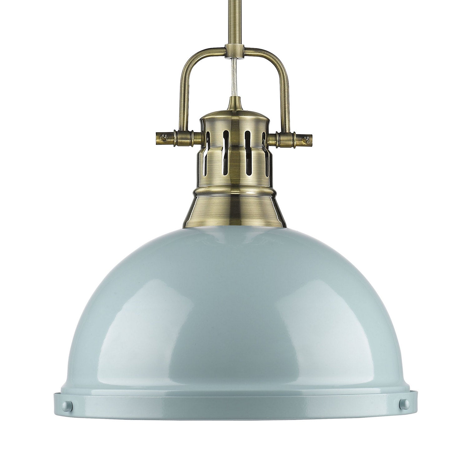 Golden - 3604-L AB-SF - One Light Pendant - Duncan - Aged Brass