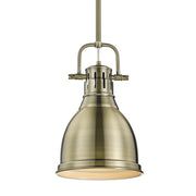 Golden - 3604-S AB-AB - One Light Pendant - Duncan - Aged Brass
