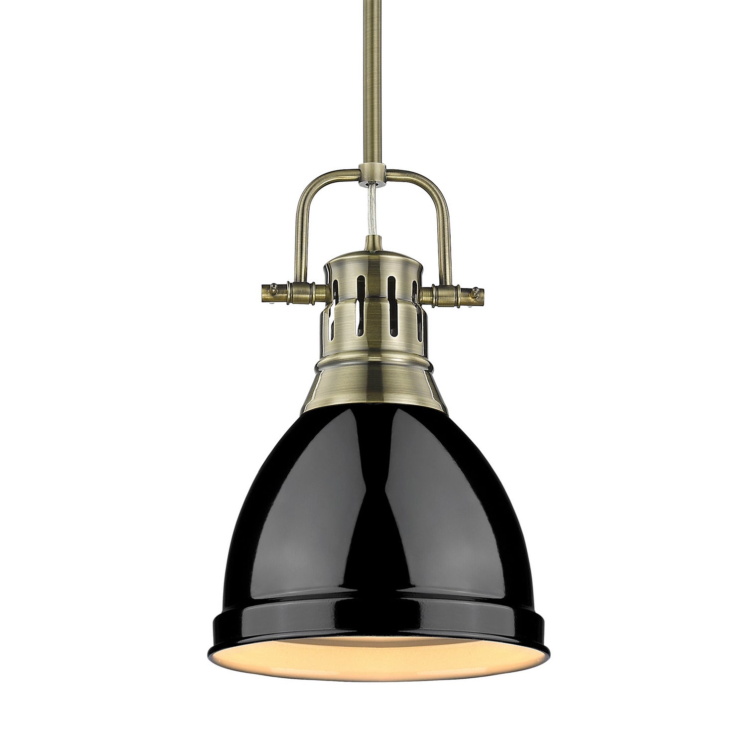 Golden - 3604-S AB-BK - One Light Pendant - Duncan - Aged Brass