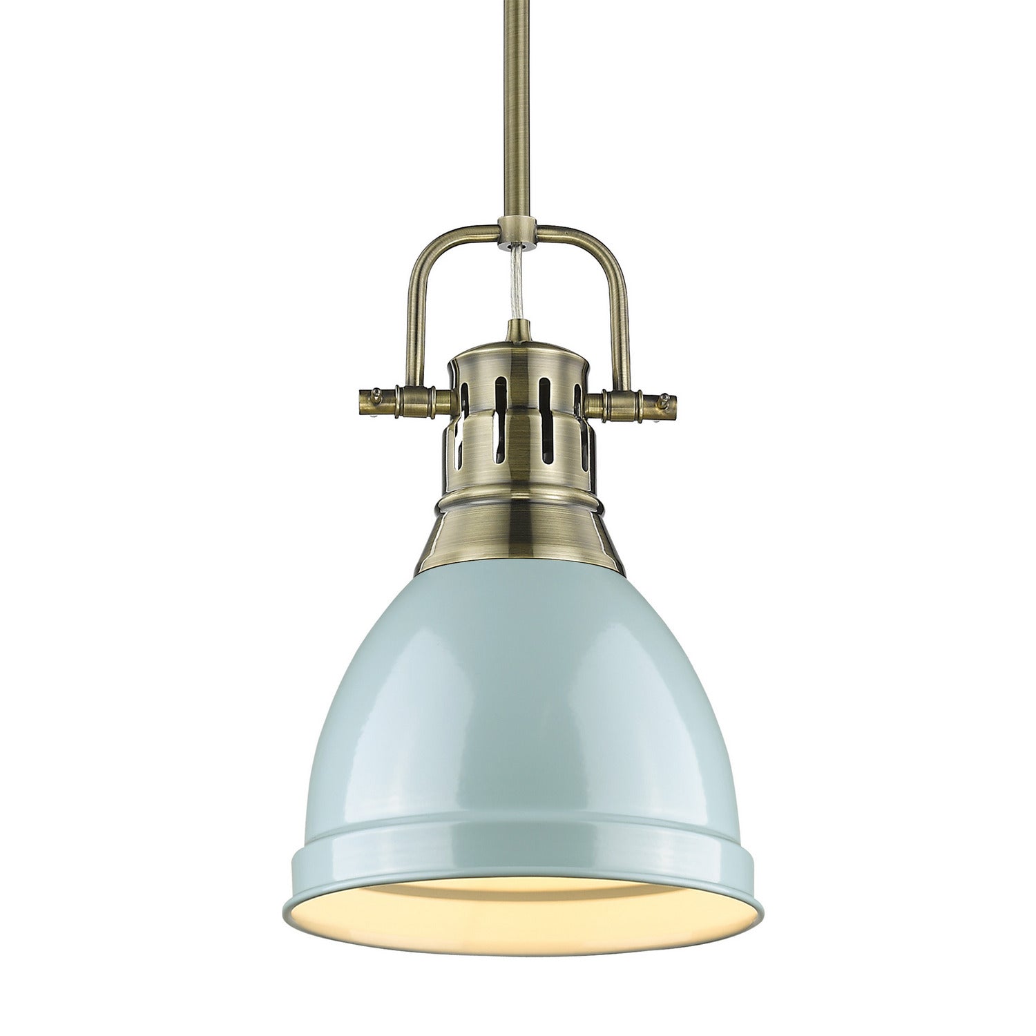 Golden - 3604-S AB-SF - One Light Pendant - Duncan - Aged Brass