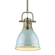 Golden - 3604-S AB-SF - One Light Pendant - Duncan - Aged Brass