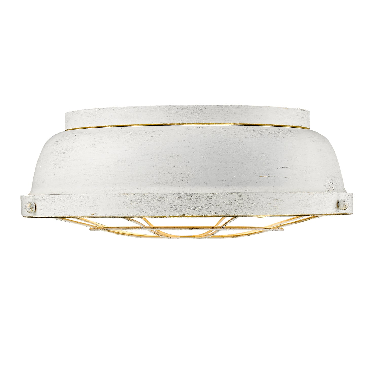 Golden - 7312-FM FW - Two Light Flush Mount - Bartlett - French White