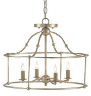 Currey and Company - 9000-0052 - Four Light Lantern - Silver Granello