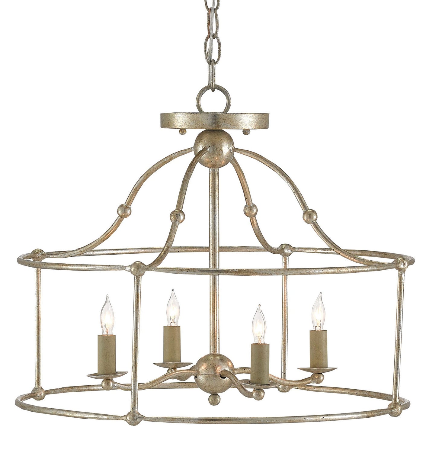 Currey and Company - 9000-0052 - Four Light Lantern - Silver Granello