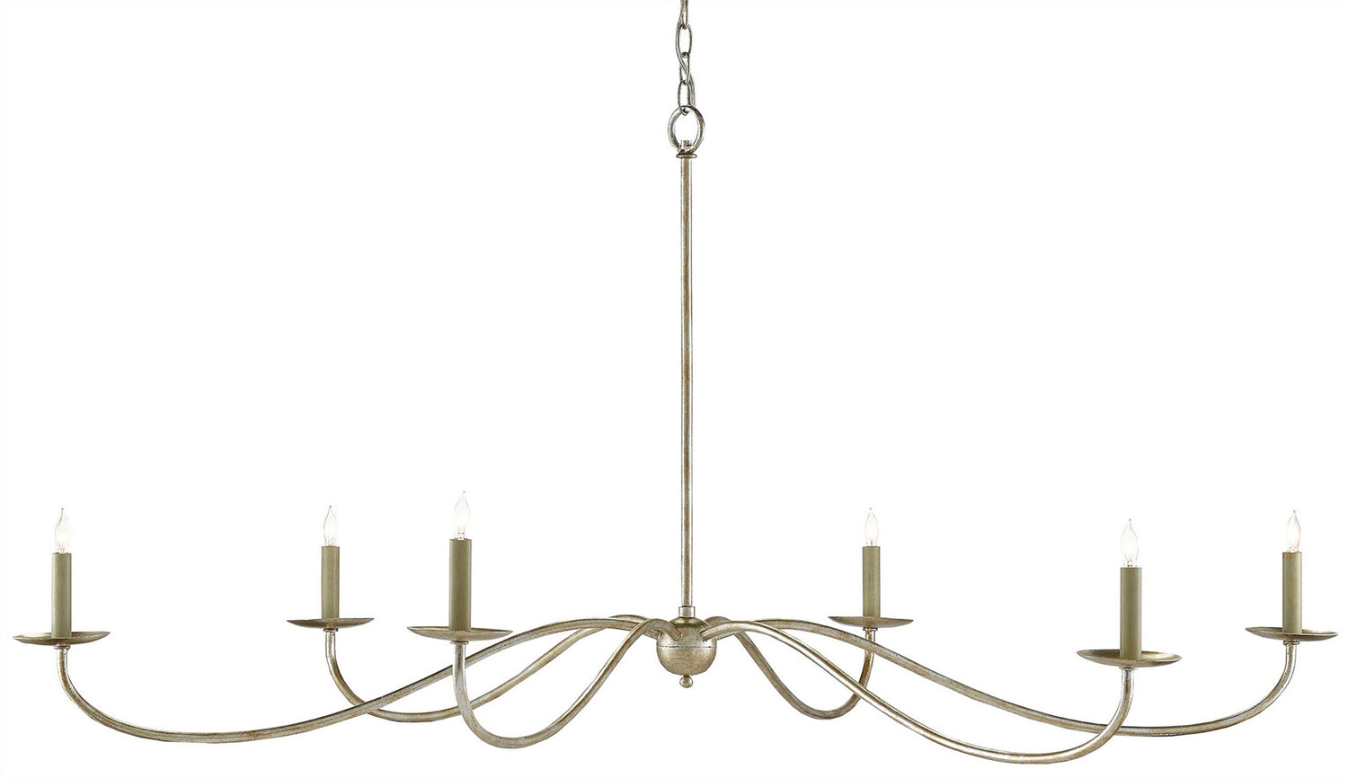 Currey and Company - 9000-0055 - Six Light Chandelier - Silver Granello