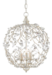 Currey and Company - 9000-0076 - Three Light Chandelier - Silver Granello